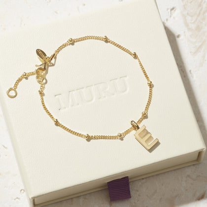 Letter Bead Bracelet Silver